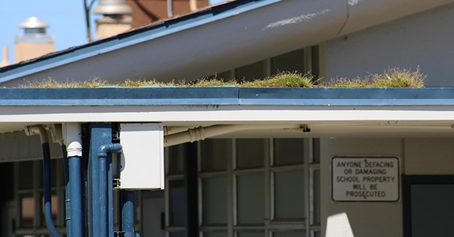 MEASURE K: The Santa Maria-Bonita School District will present a $77 million school bond to voters that if approved would help improve older school sites, like removing weeds growing from the roof at Robert Bruce Elementary School.