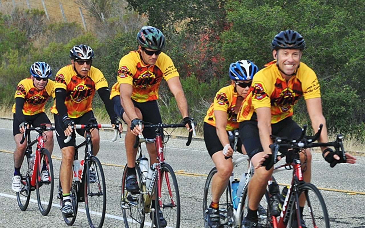 Firefighters bike from the Bay Area to Santa Monica to push back against their hidden threat: Cancer