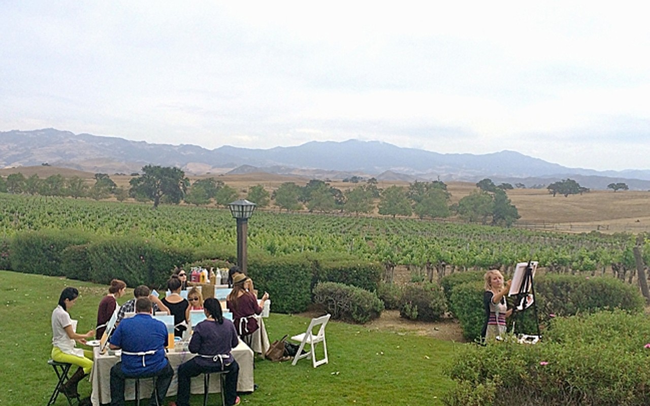 Sanford Winery offers painting class by Gypsy Studios in the vineyard