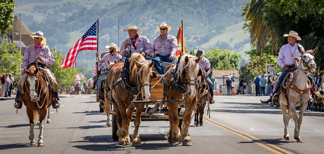 ANNUAL CONTRIBUTIONS: As part of its annual parade through Solvang to the Mission Santa Inés, the Rancheros Visitadores will present a $155,000 check to the Cancer Foundation of Santa Barbara on May 4. The organization regularly contributes to local cancer research and treatment programs.