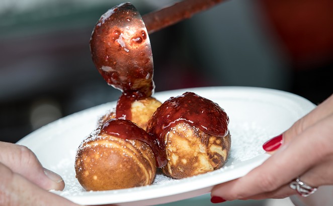 SACRED SWEETS: Often served with powdered sugar, syrup, jam, or all of the above, the aebleskiver is a big part of Solvang’s annual Danish Days festivities, as the annual festival’s attractions include an aebleskiver eating contest and spots to purchase and devour the Danish dessert.