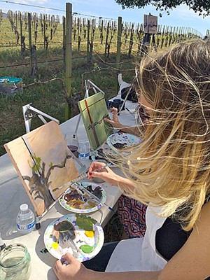Sanford Winery offers painting class by Gypsy Studios in the vineyard