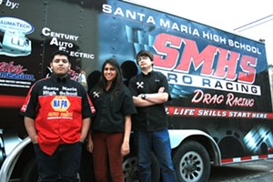Road ready: Santa Maria High School's drag racing team competes against the pros